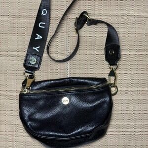NWOT Quay Leather Crossbody Bag Logo Strap